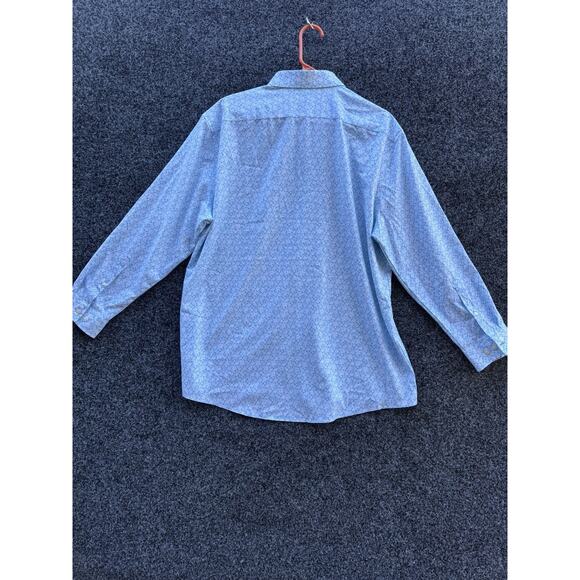 J Ferrar Mens XL PolyCotton Slim Stretch Floral Long Sleeve Button Up Shirt - Picture 2 of 7